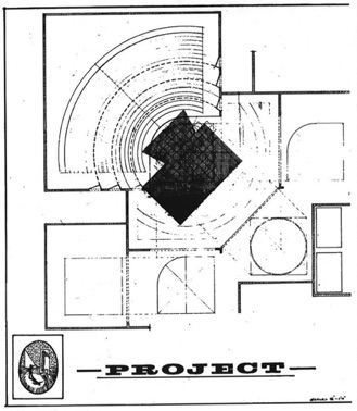 Olivier Theatre. RP’s original sketch